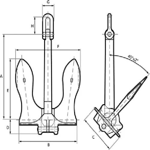 U.S.N бесштоковый якорь