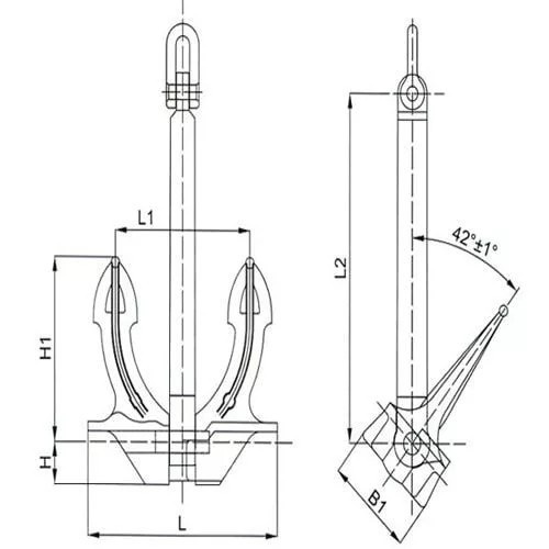 Японский бесштоковый якорь